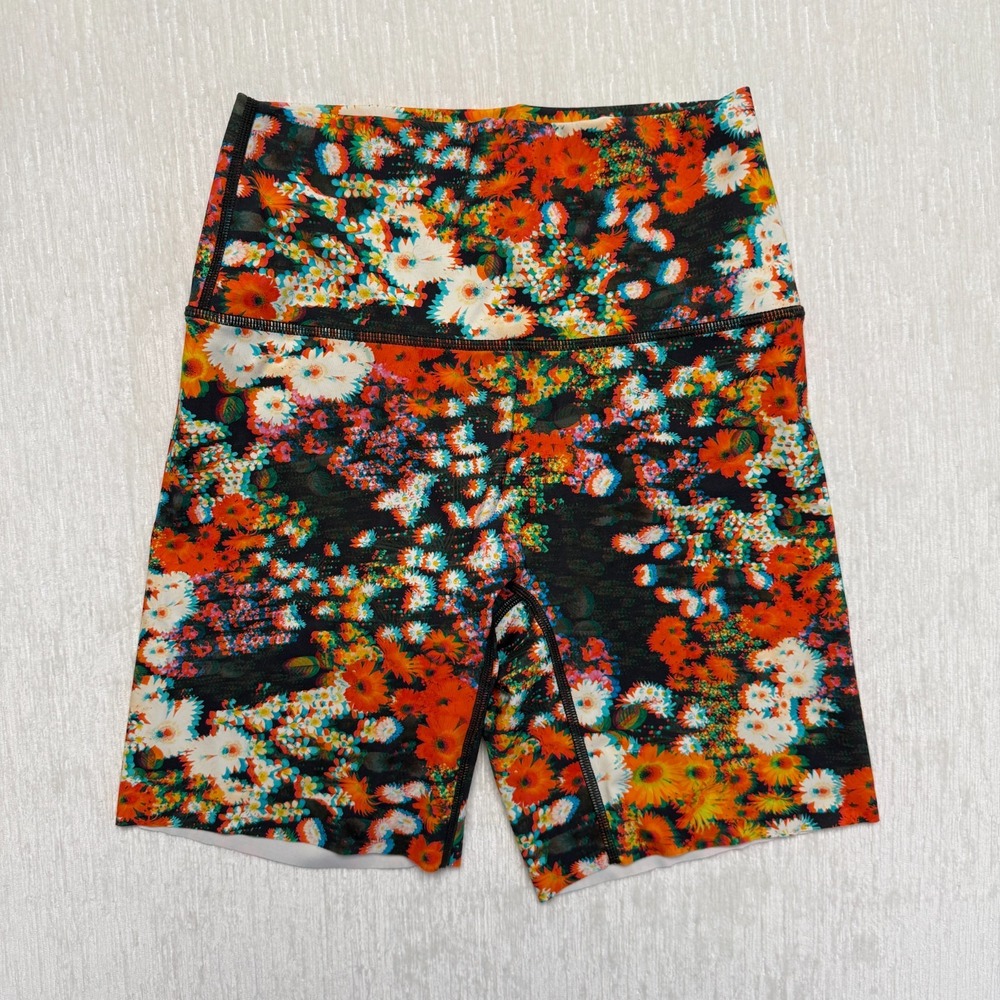 Offline By Aerie Goals Athletic Biker Short Women Medium Multi Floral High Waist